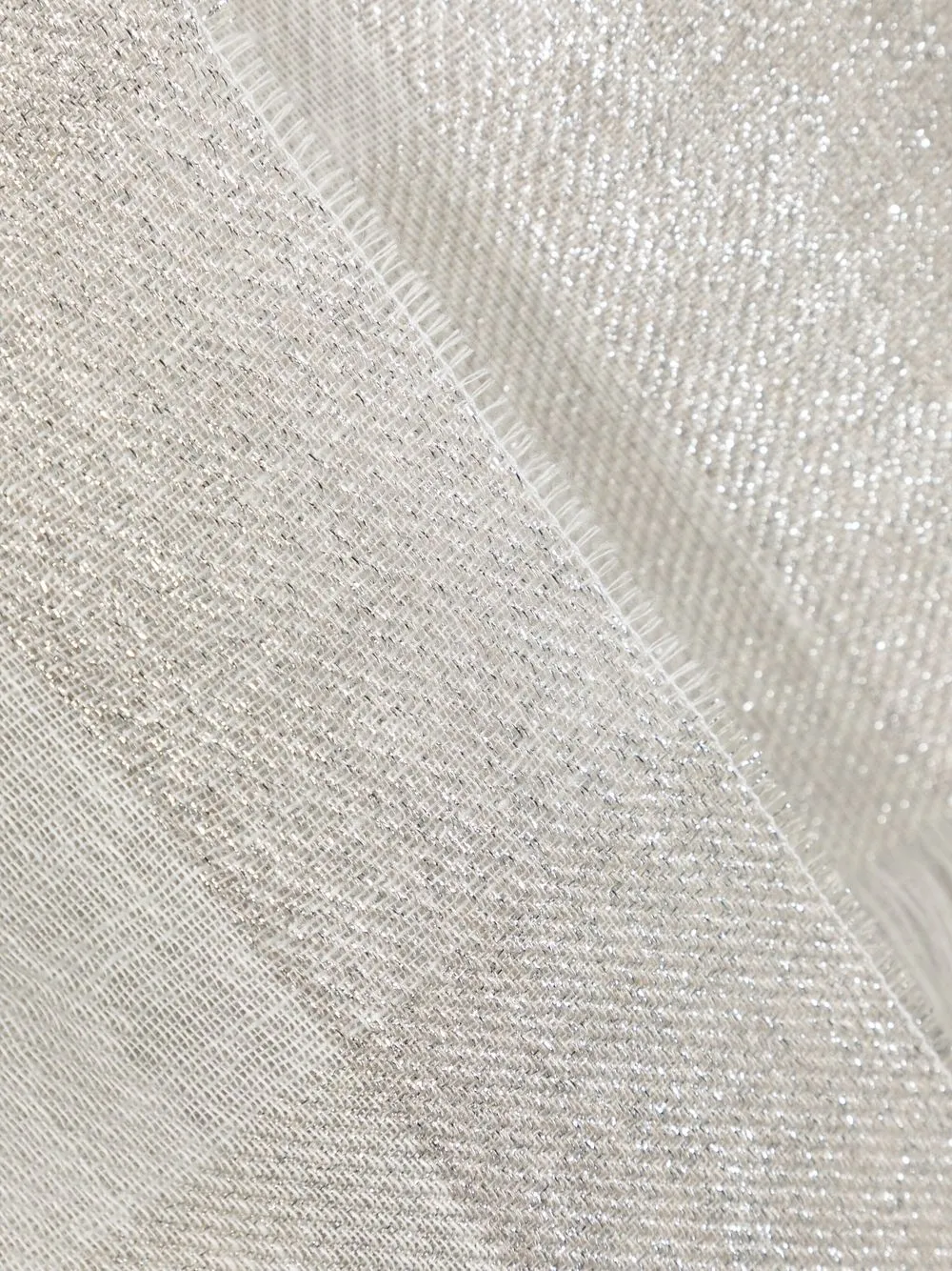 Fabiana Filippi Metallic Frayed Scarf In White