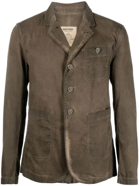 Uma Wang distressed-effect single-breasted blazer