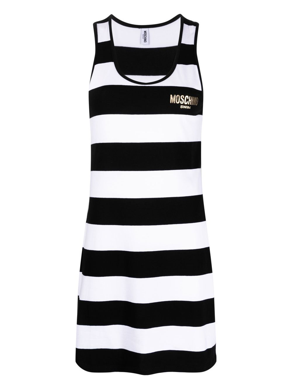 

Moschino striped logo-print tank dress - Black