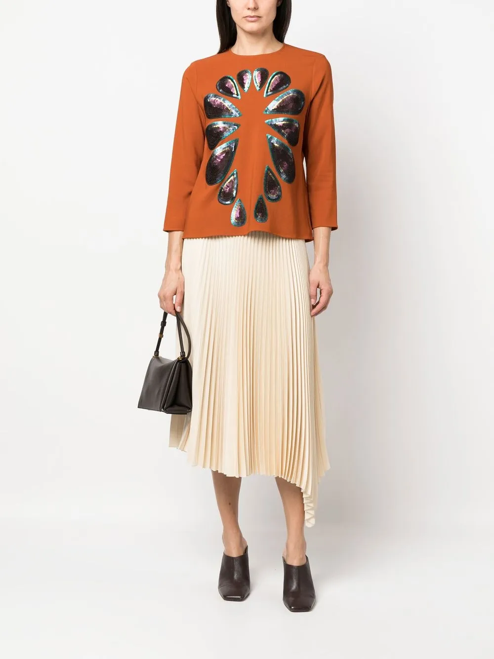 Paula Lapis Sequins Blouse In Brown