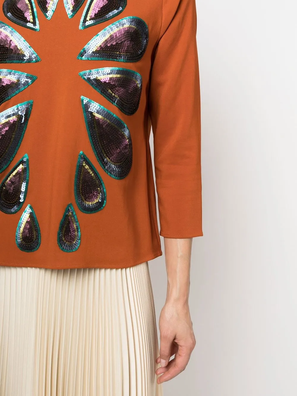 Paula Lapis Sequins Blouse In Brown