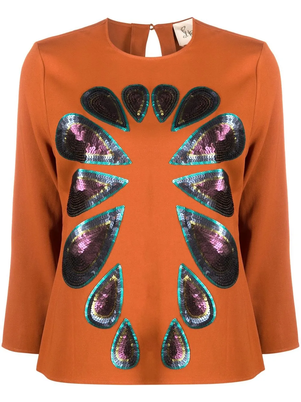 Paula Lapis Sequins Blouse In Brown