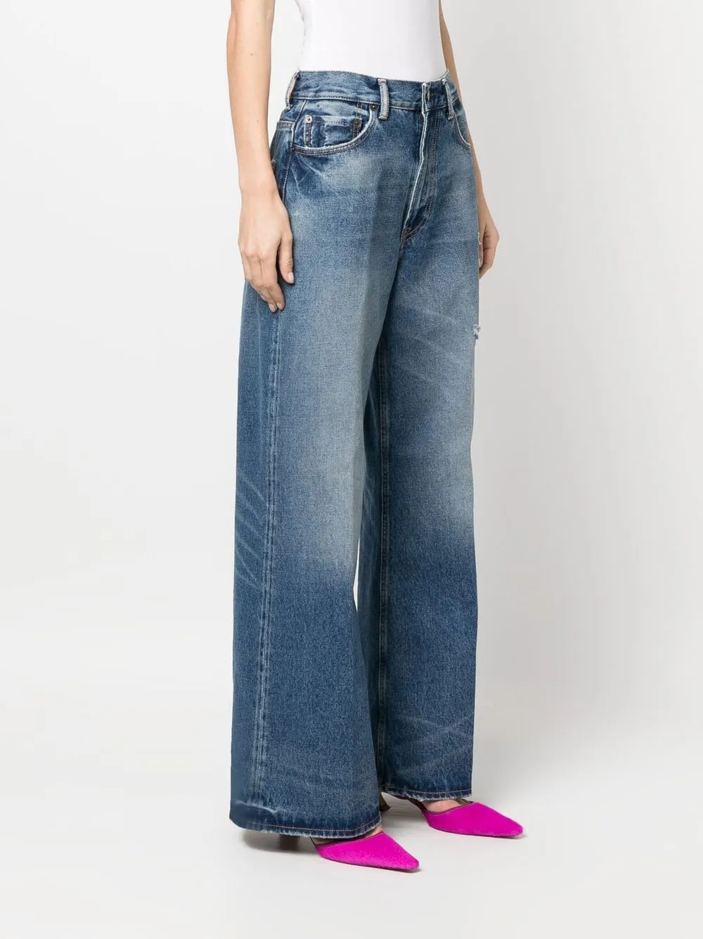 Acne Studios Wide-leg Jeans In Mid_blue