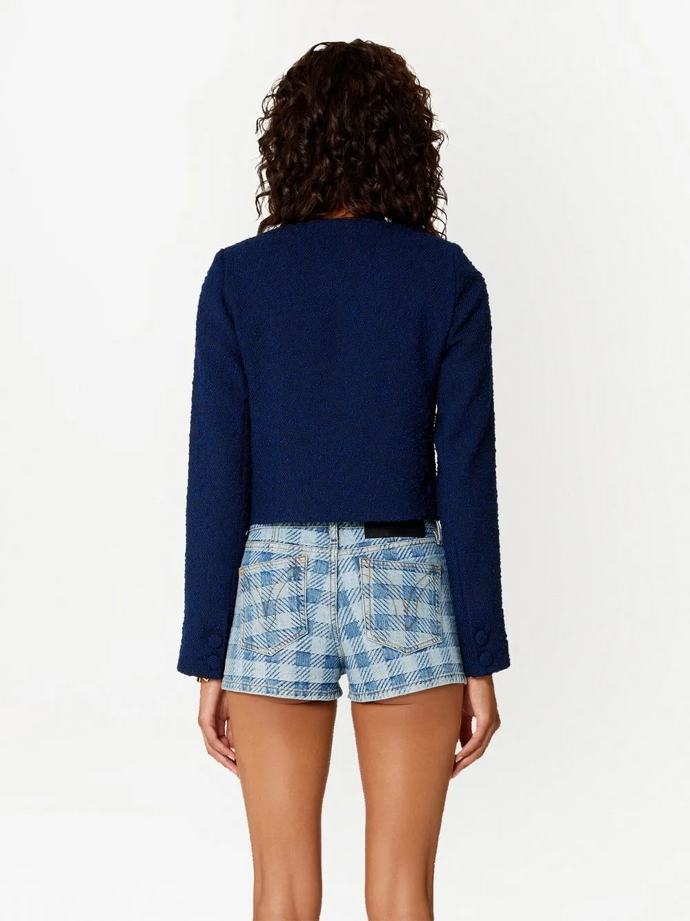 Ami Alexandre Mattiussi Textured Cropped Jacket In Blue