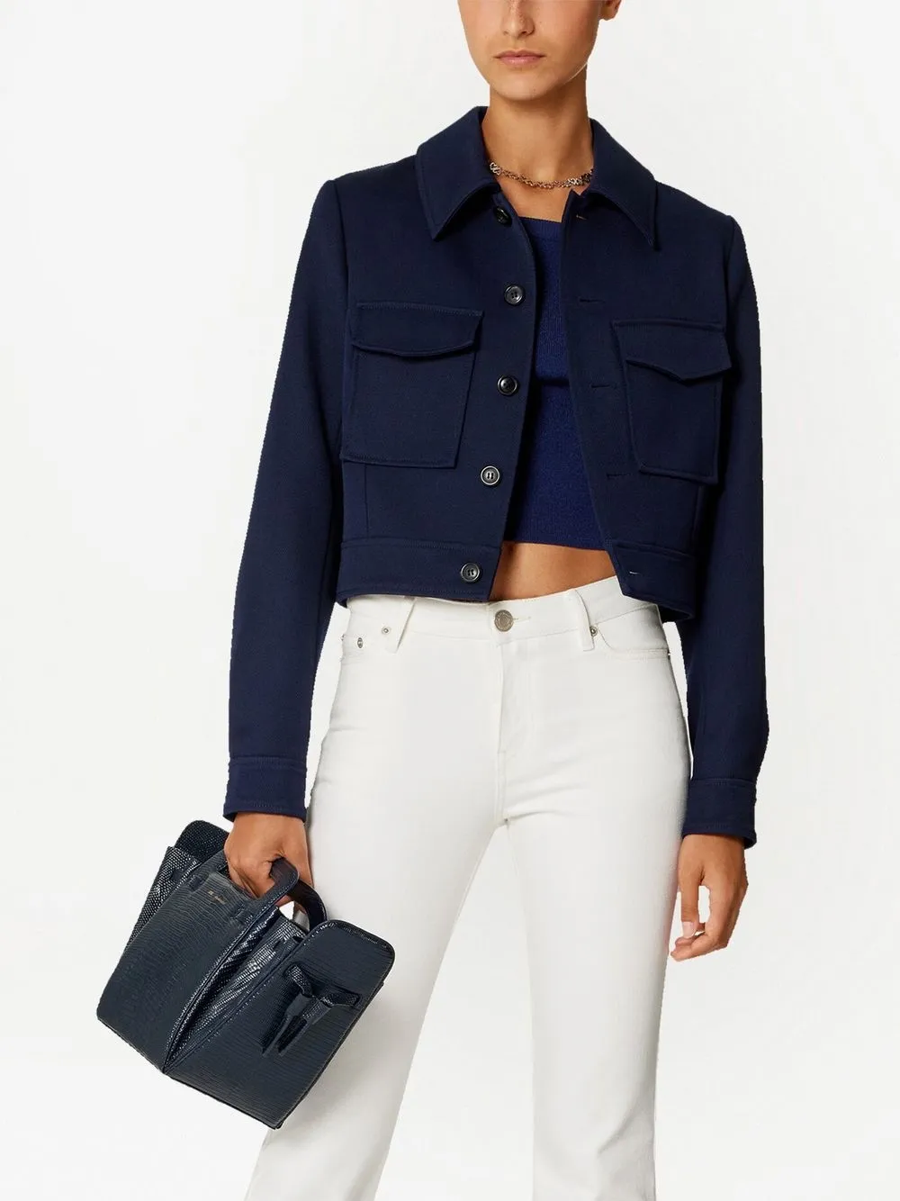 AMI Paris Cropped Wool Jacket - Farfetch