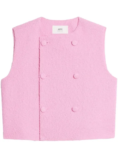 AMI Paris textured crop top