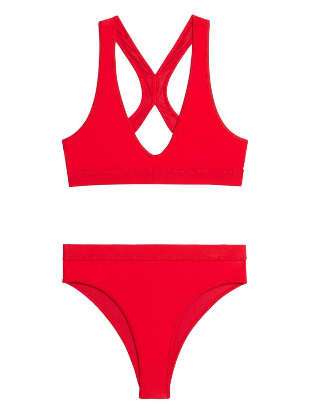 Ami Alexandre Mattiussi Two-piece Plain Bikini Set In Red