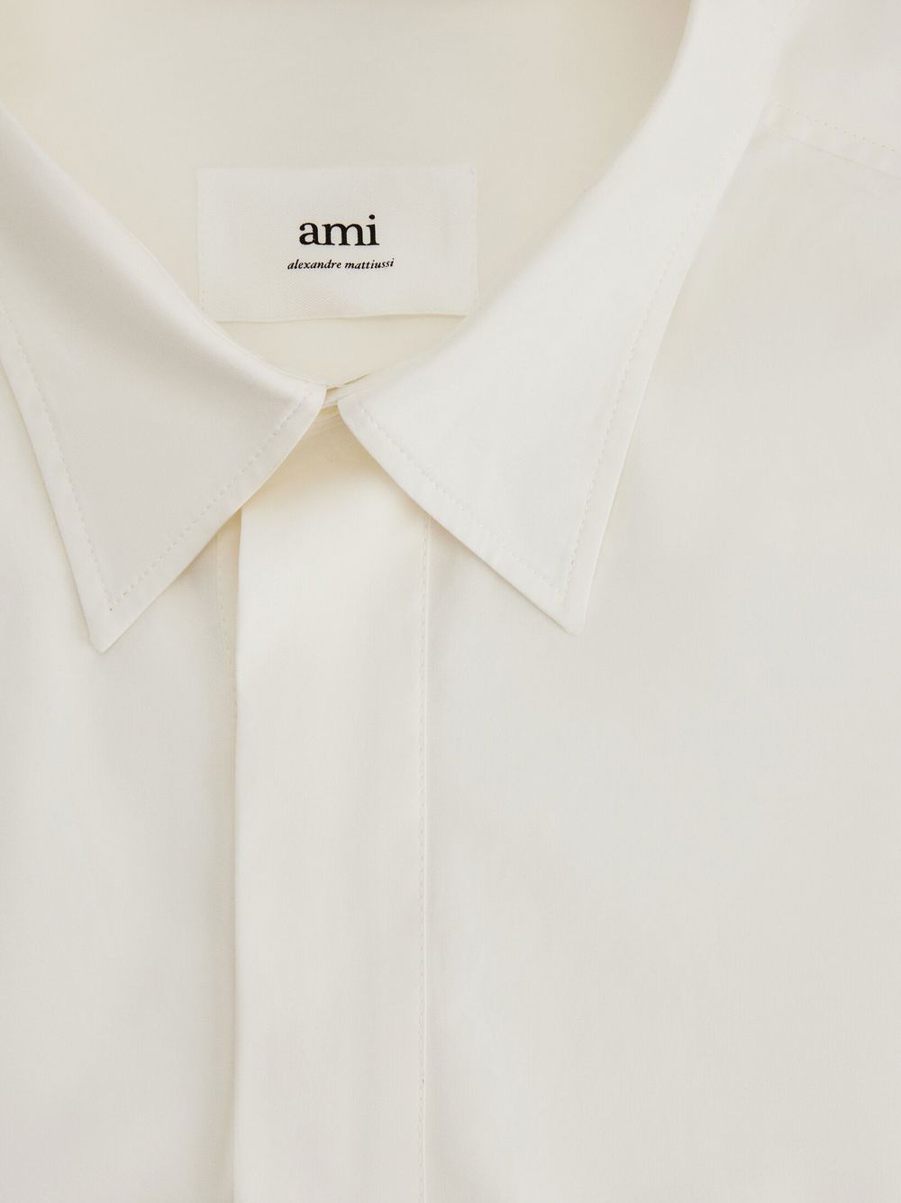 Shop Ami Alexandre Mattiussi Oversized Long-sleeve Shirt In White