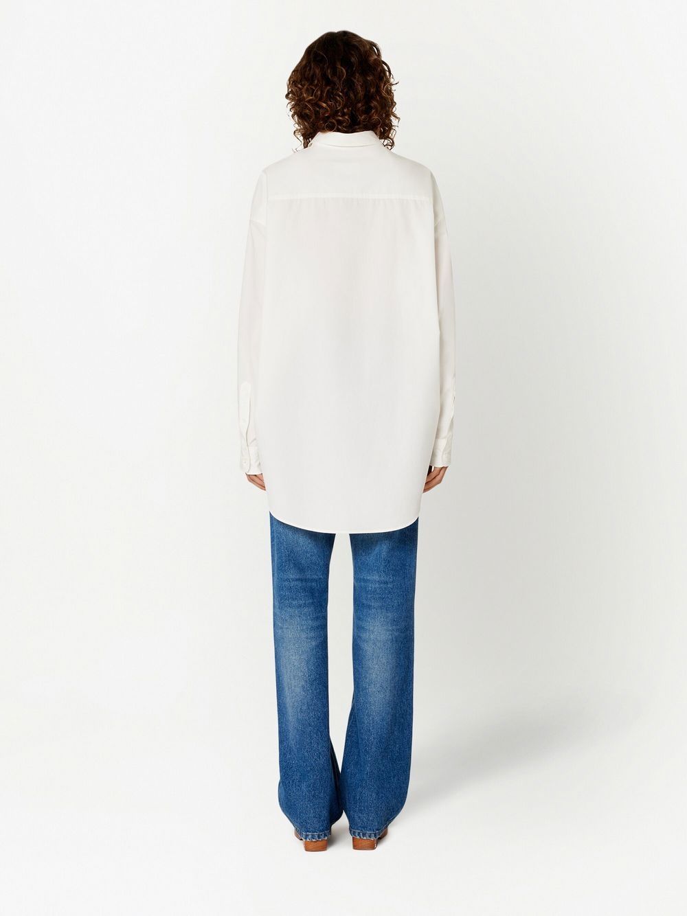 Shop Ami Alexandre Mattiussi Oversized Long-sleeve Shirt In White