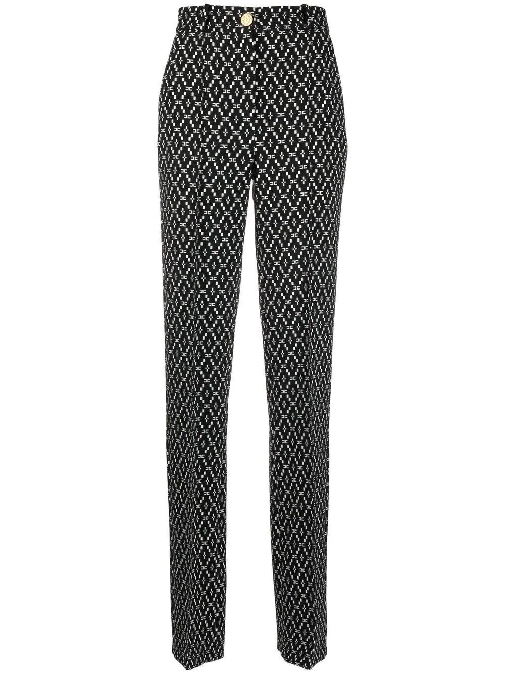 

Elisabetta Franchi monogram-print high-waisted trousers - Black