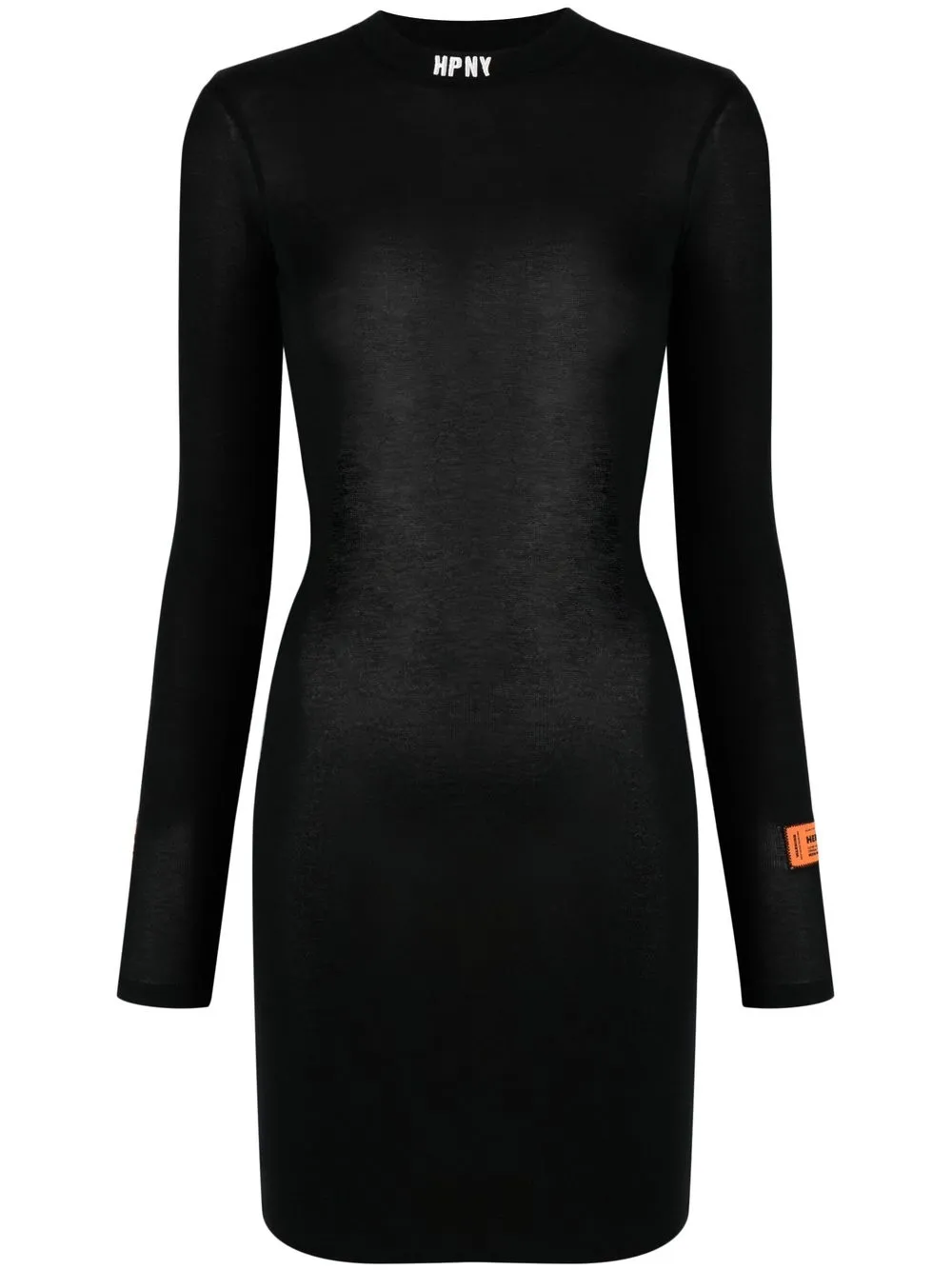

Heron Preston logo-embroidered semi-sheer dress - Black