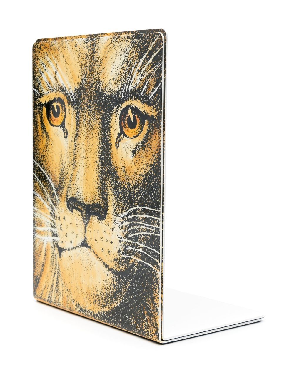 Shop Fornasetti Lion-head Print Bookends In Yellow