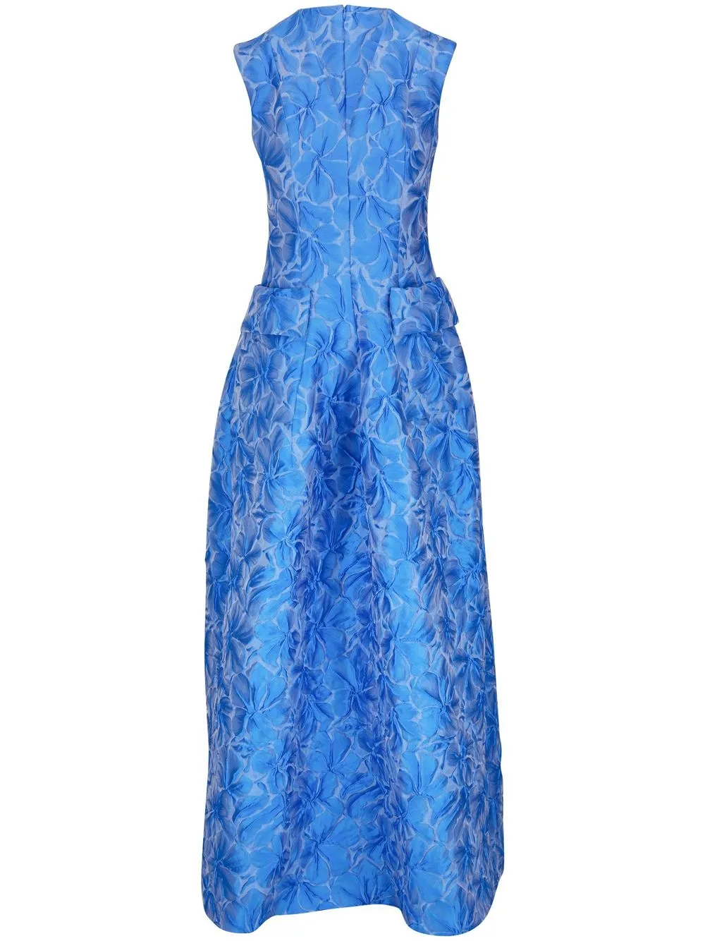 

Talbot Runhof debossed-detail floral long dress - Blue