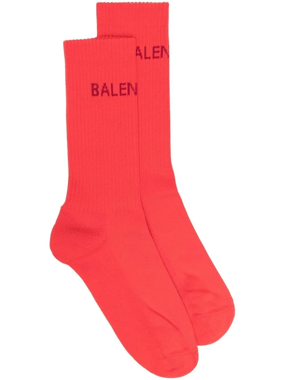 BALENCIAGA LOGO INTARSIA-KNIT RIBBED SOCKS