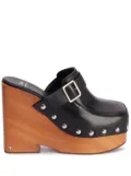 AMI Paris studded platform mules - Black