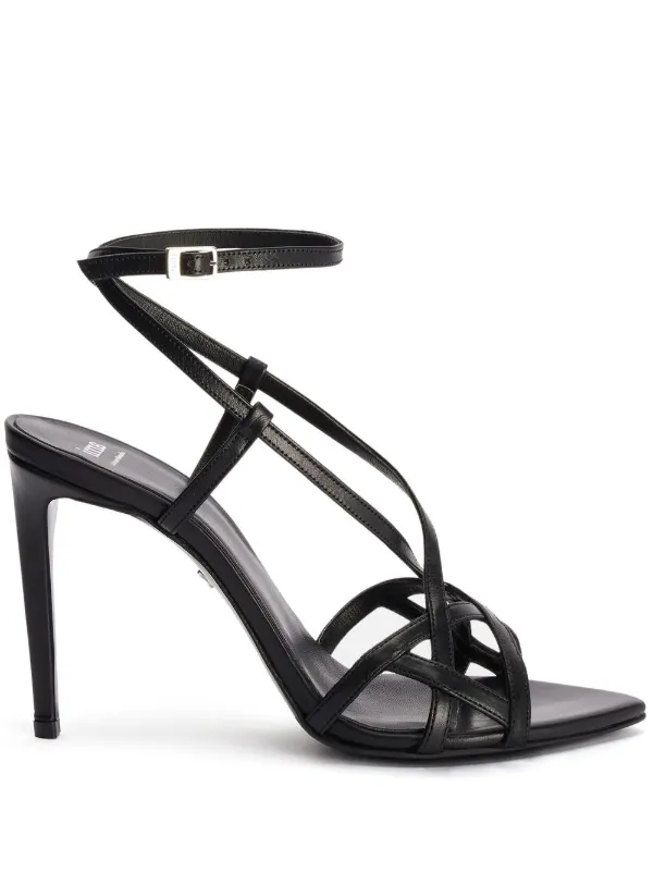 Cross over best sale black sandals