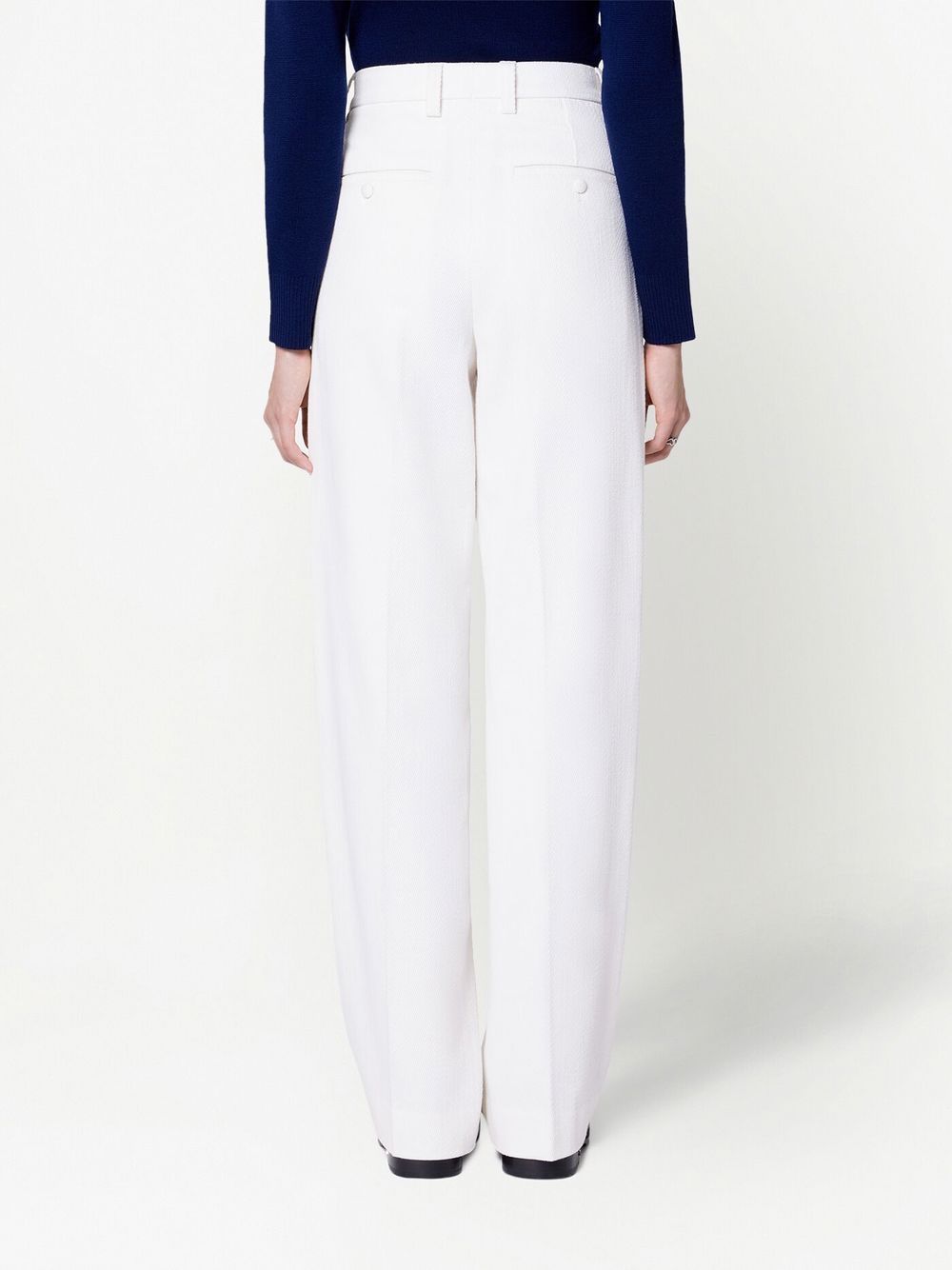 Shop Ami Alexandre Mattiussi High-waist Straight-leg Trousers In White