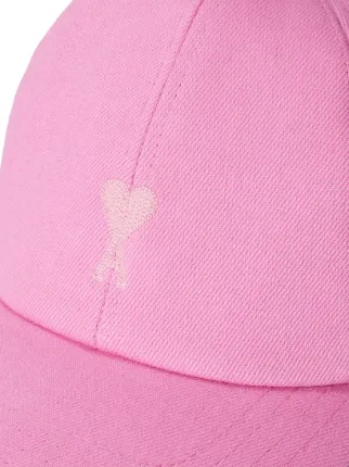AMI Paris embroidered-logo Baseball Cap | Pink | FARFETCH AO