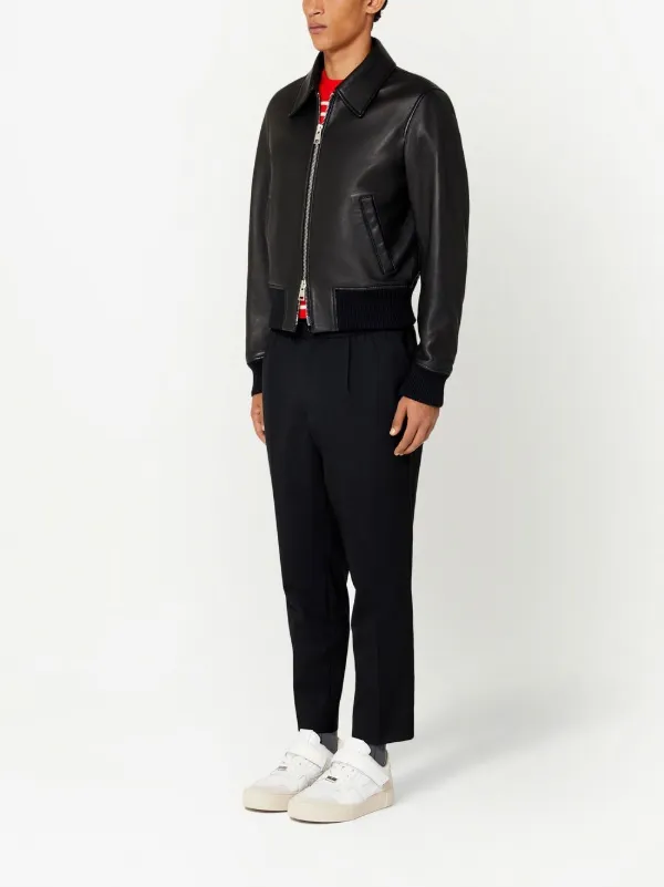 AMI Paris zip-up Leather Jacket - Farfetch