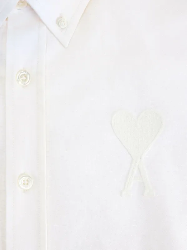 AMI Paris embroidered-logo button-down Shirt - Farfetch