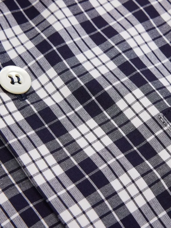 AMI Paris gingham-pattern short-sleeved Shirt | Blue | FARFETCH