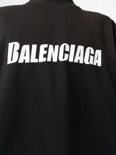 Balenciaga logo-print long-sleeved T-shirt black | MODES