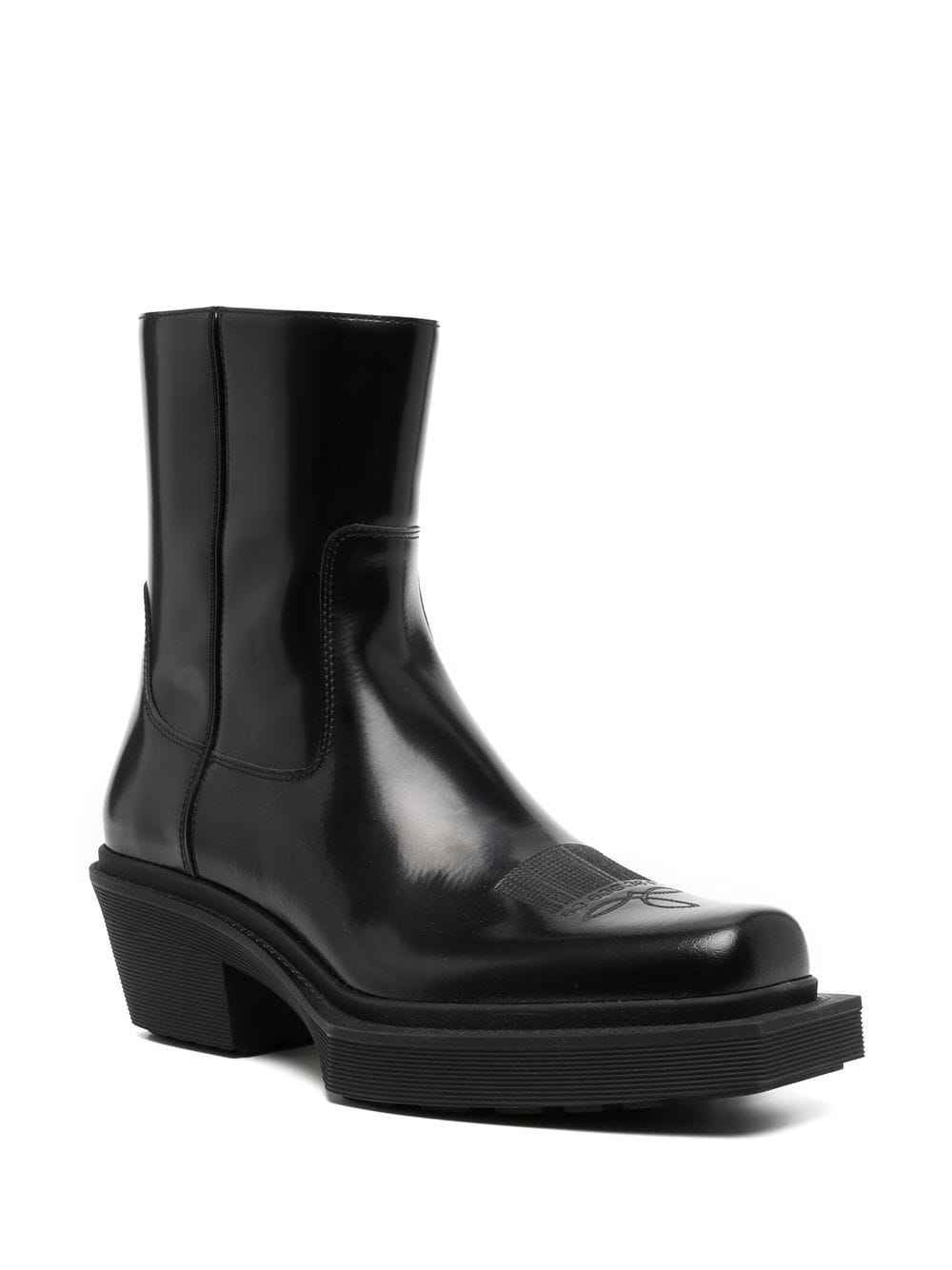 Shop Vetements Polished-finish Ankle Boots In 黑色