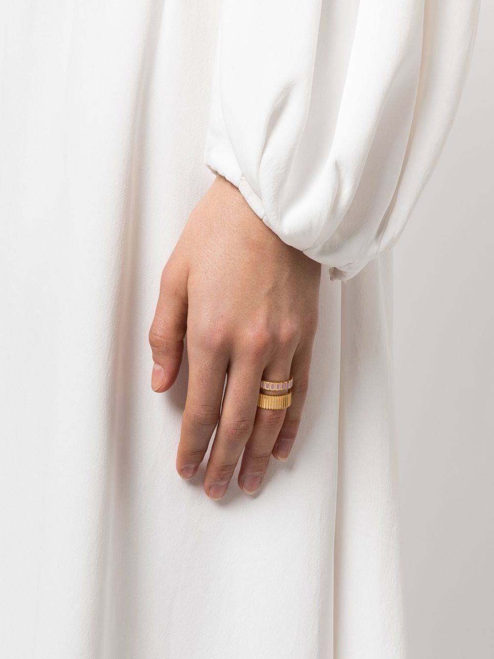Shop Ivi Slot Double Layered Ring In Gold