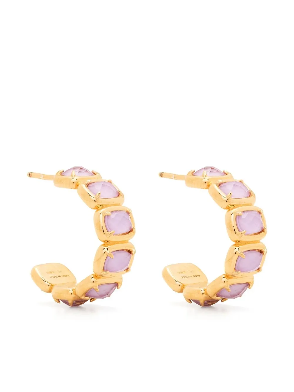 

IVI faceted-stone embellished hoop earrings - Gold