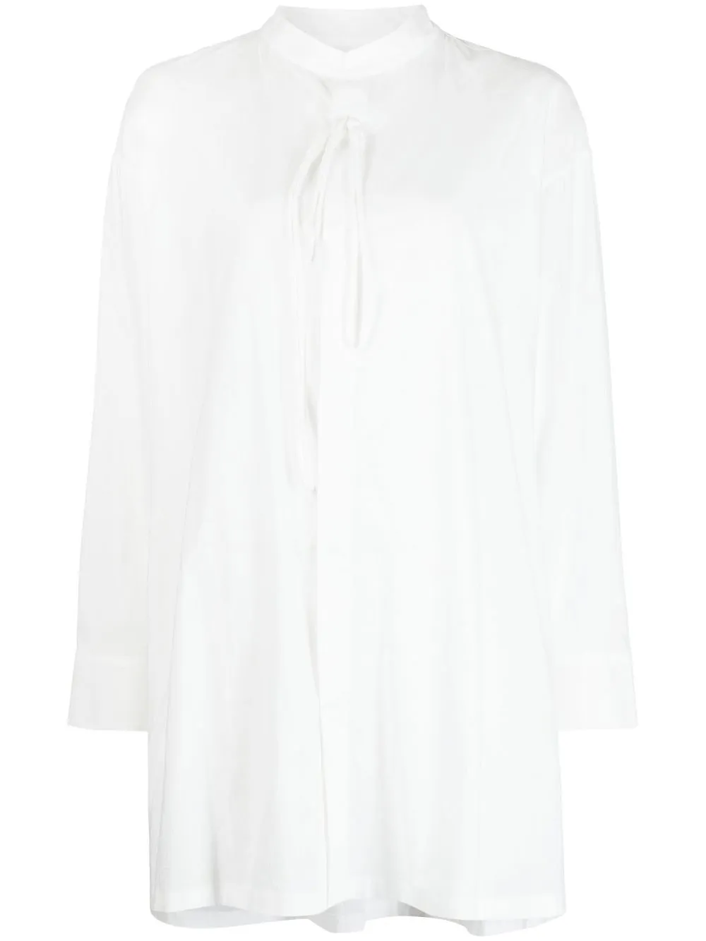 

Yohji Yamamoto tie-fastened long-sleeved shirt - White