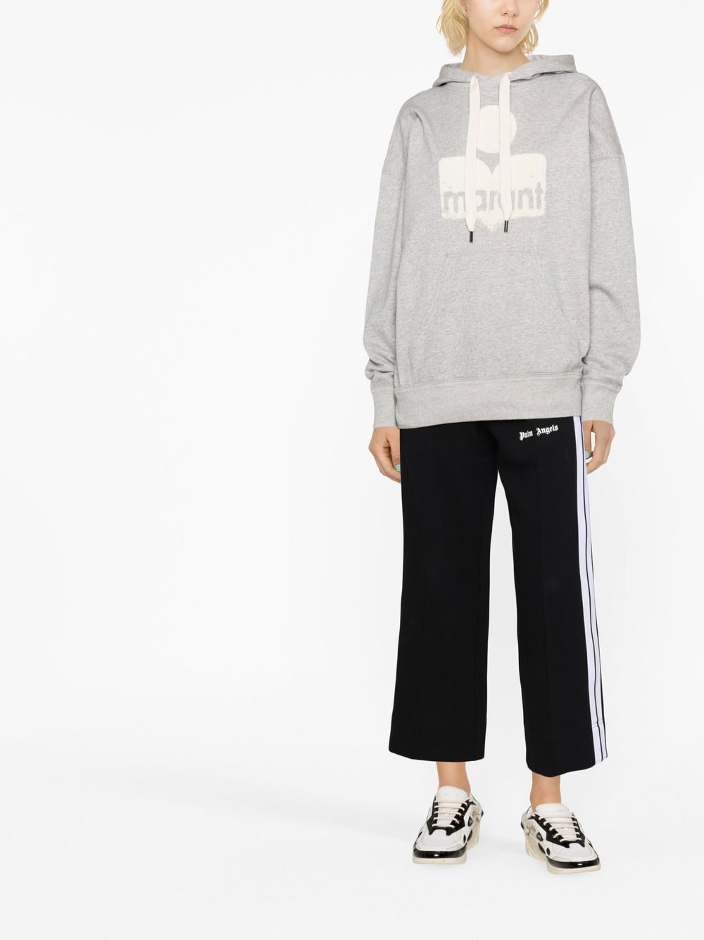 

Isabel Marant Étoile logo-print long-sleeve hoodie - Grey