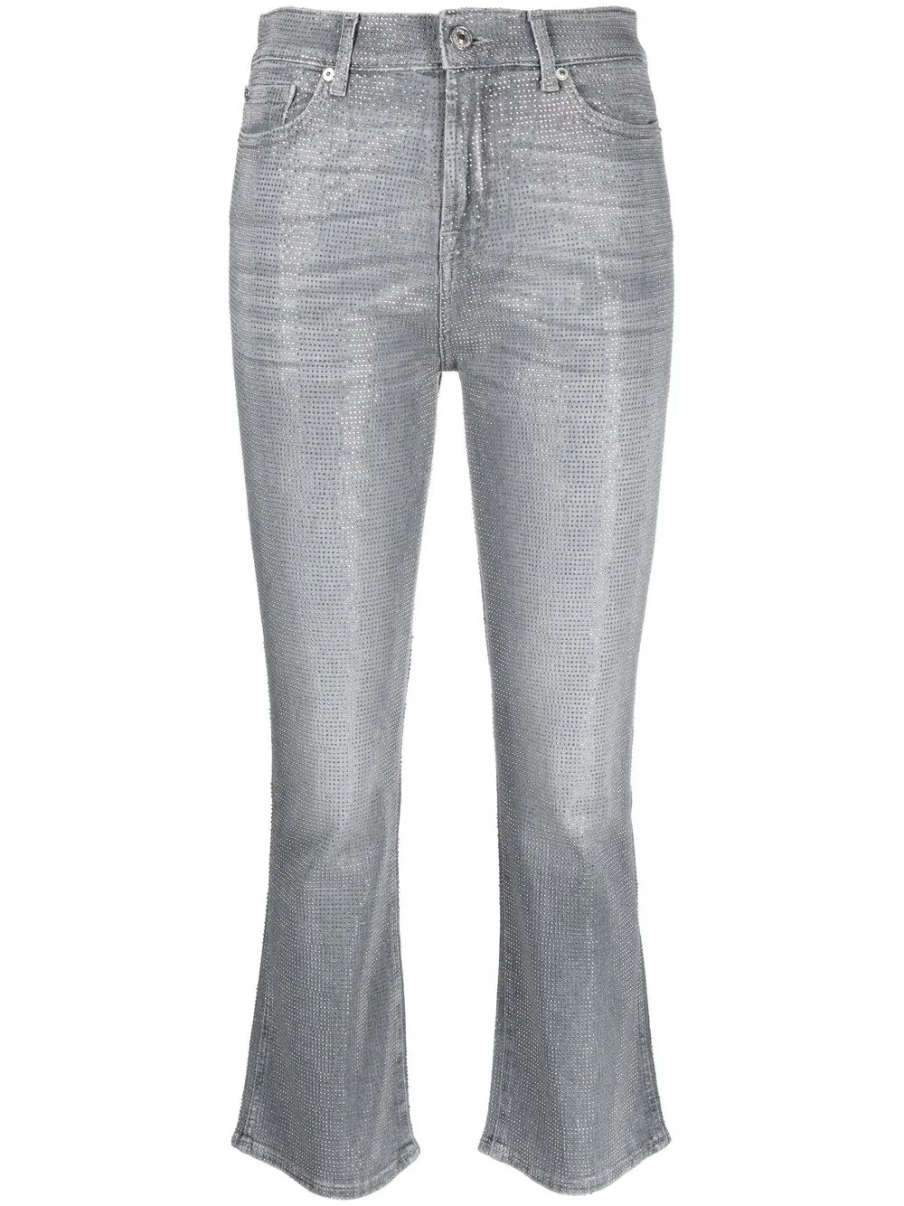 

7 For All Mankind Galaxy slim kick studded jeans - Grey