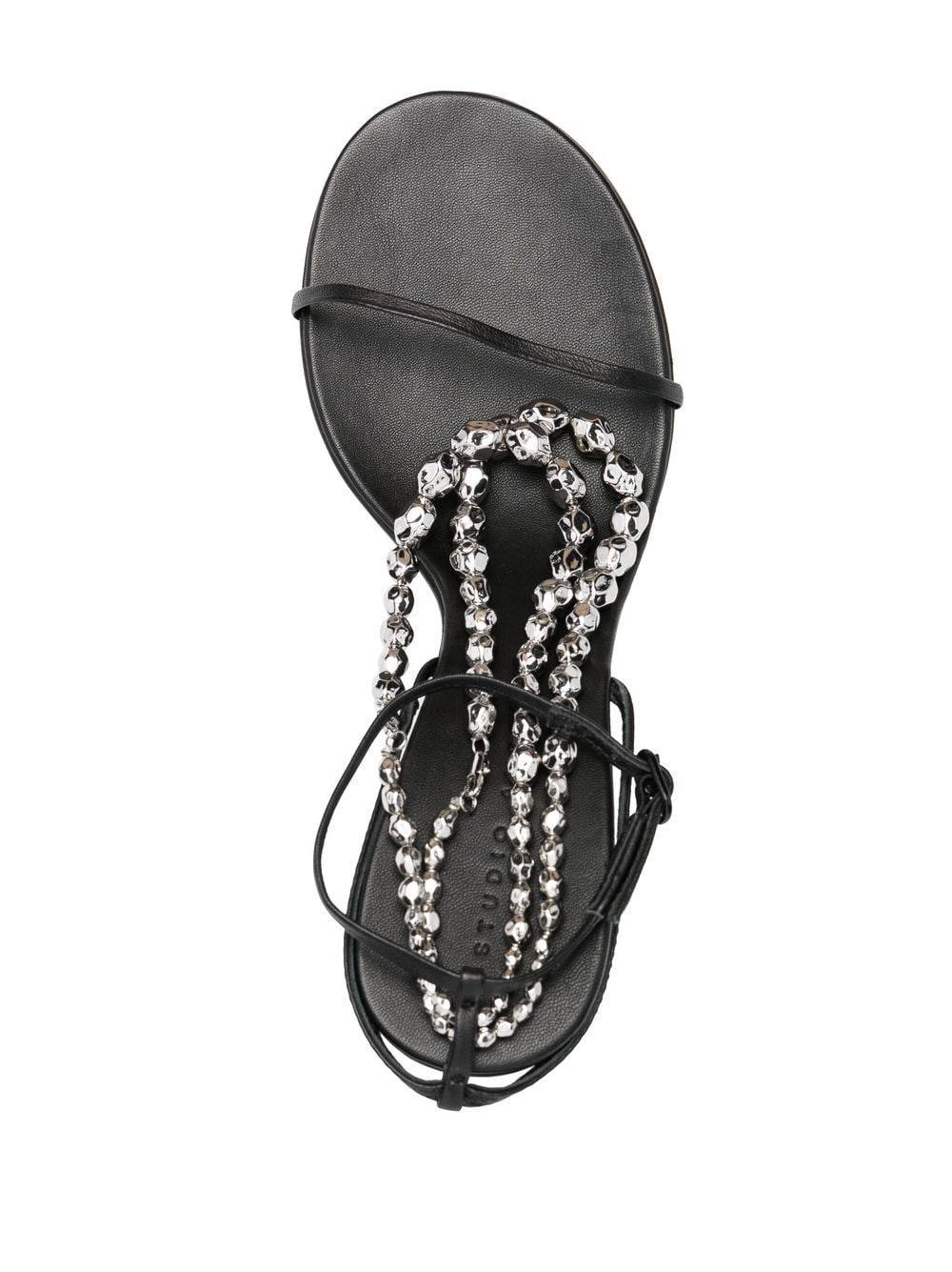 Shop Studio Amelia Trinket 100mm Leather Sandals In Black