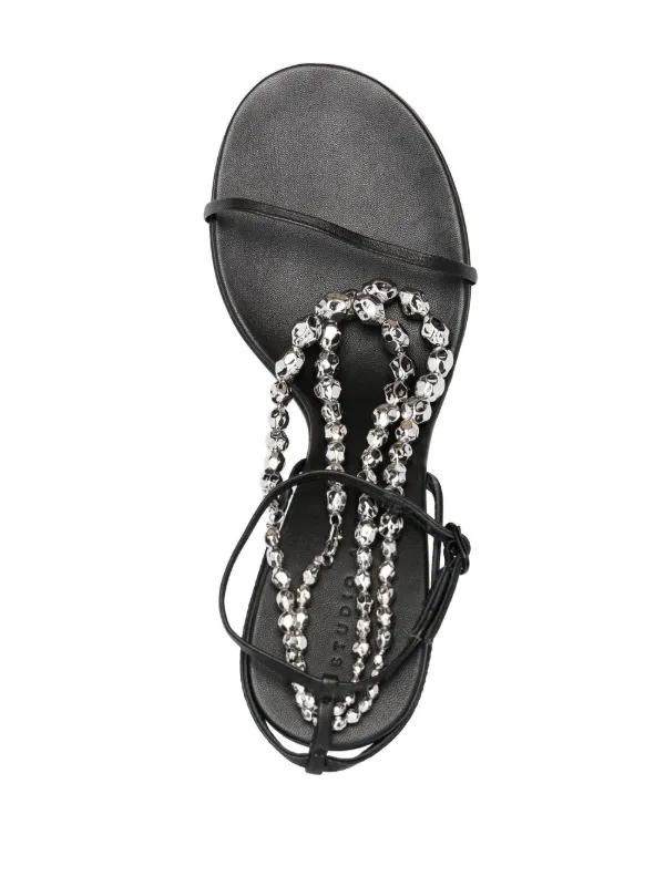 Studio Amelia Trinket 100mm Leather Sandals | Black | FARFETCH