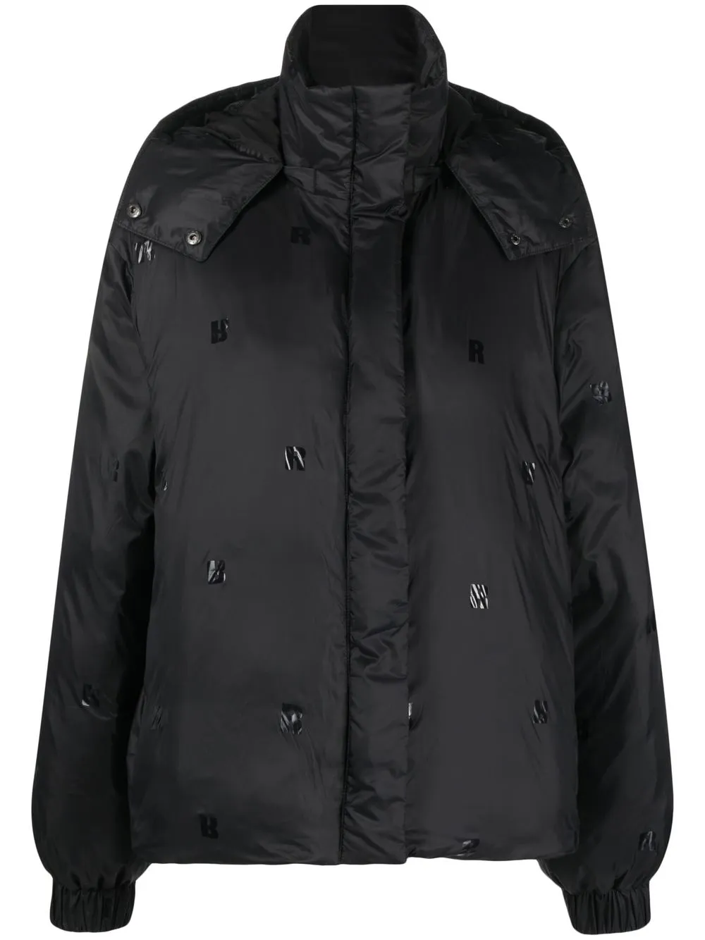 

ROTATE logo-print puffer jacket - Black