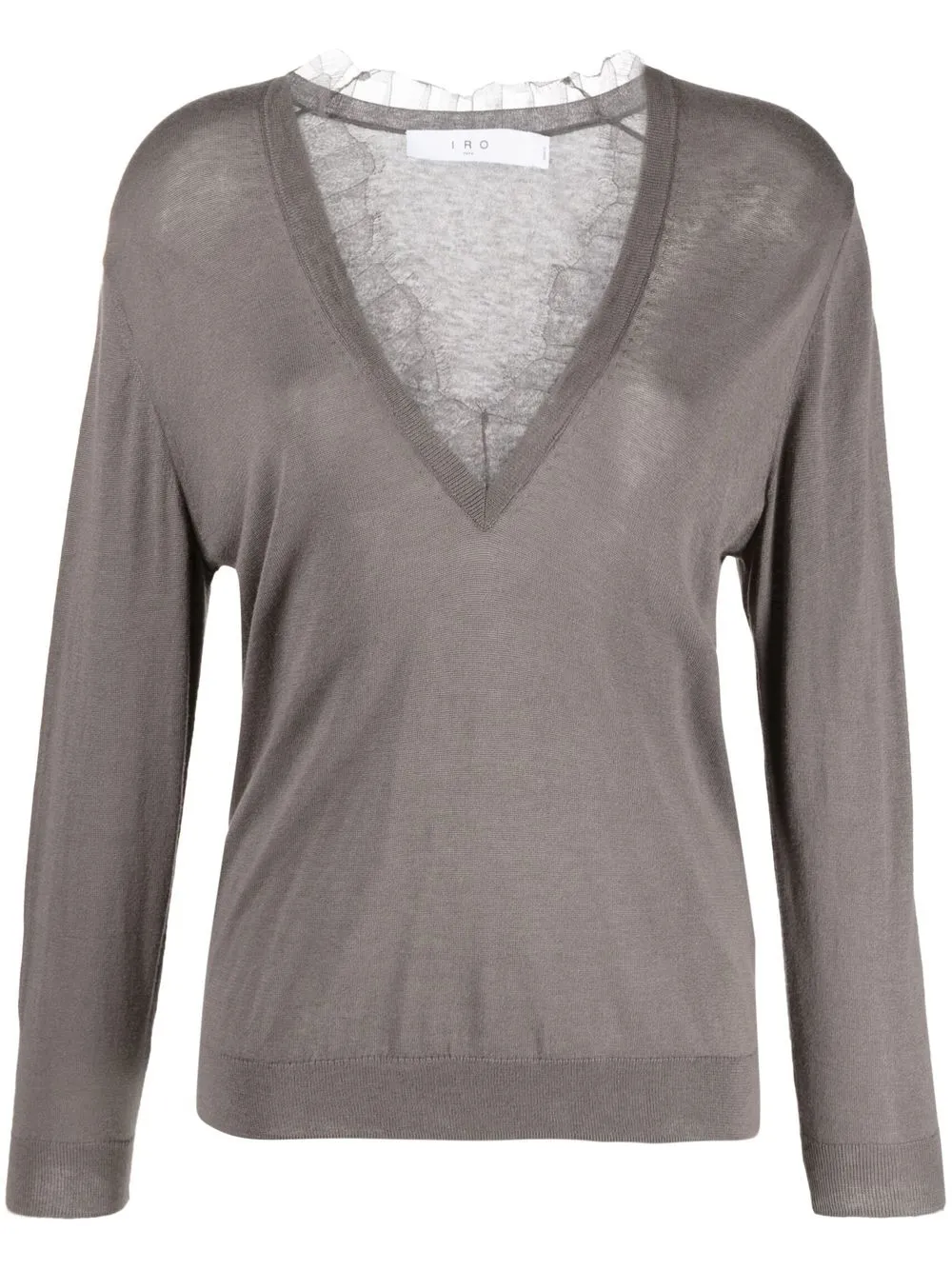 

IRO lace-detail V-neck jumper - Grey