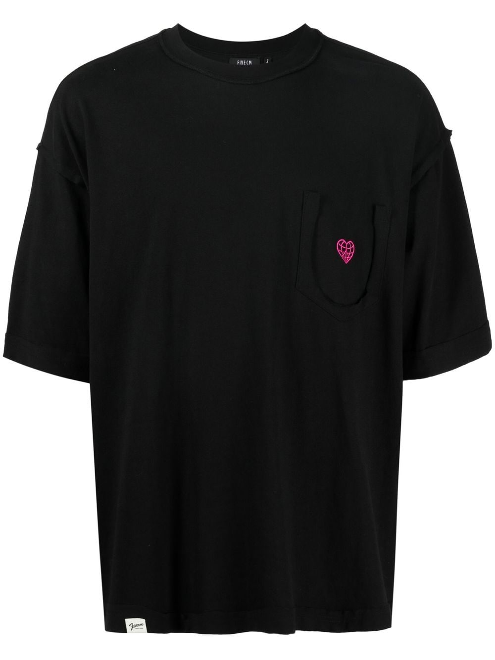 

FIVE CM patch-detail short-sleeved T-shirt - Black