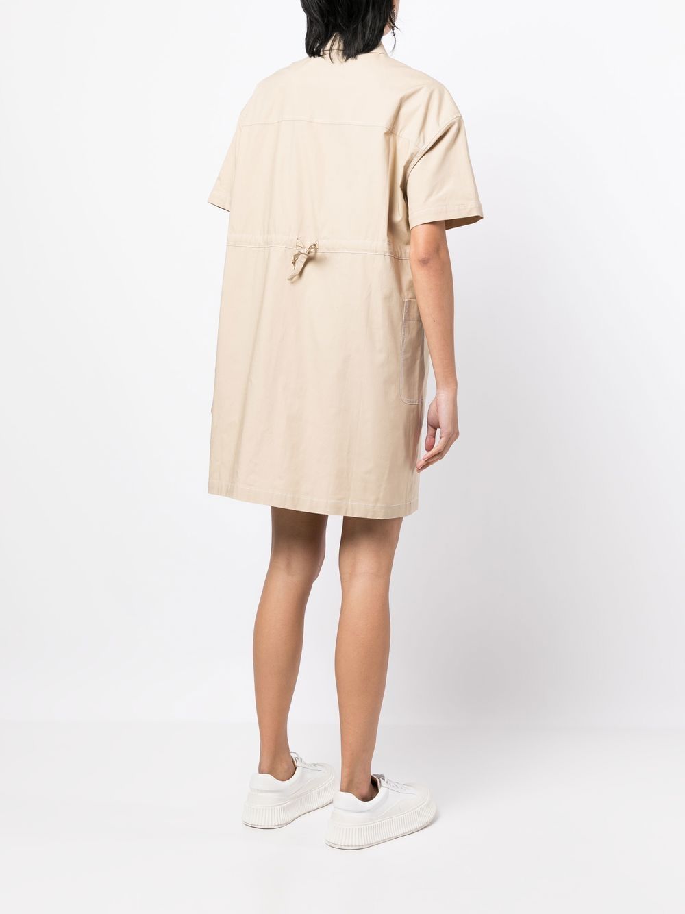 Shop Chocoolate Short-sleeve Shirt Dress In Brown