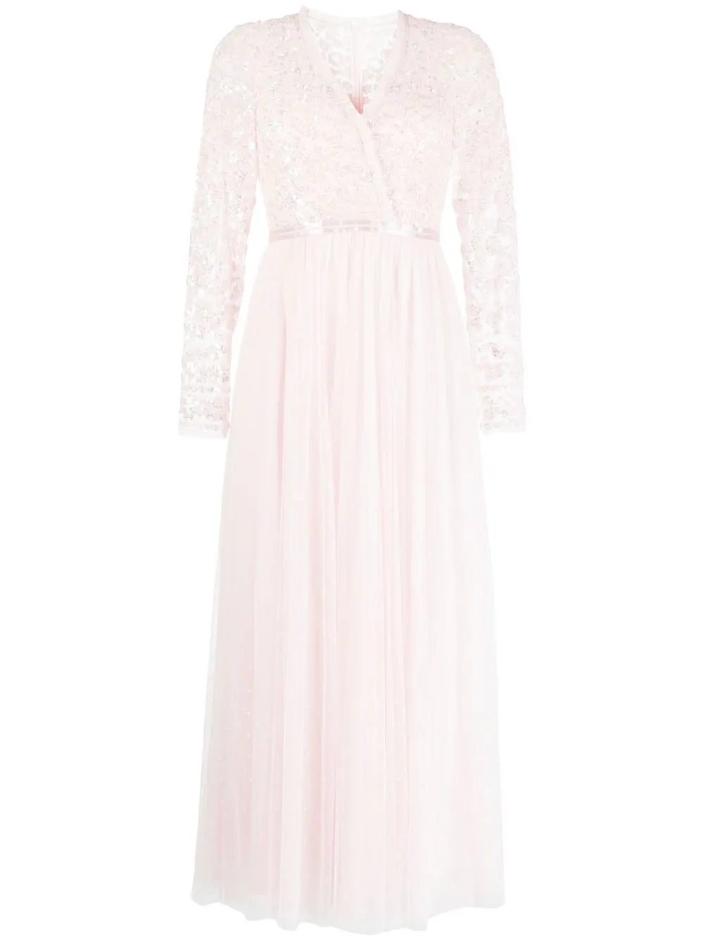 

Needle & Thread sequinned tulle maxi dress - Pink