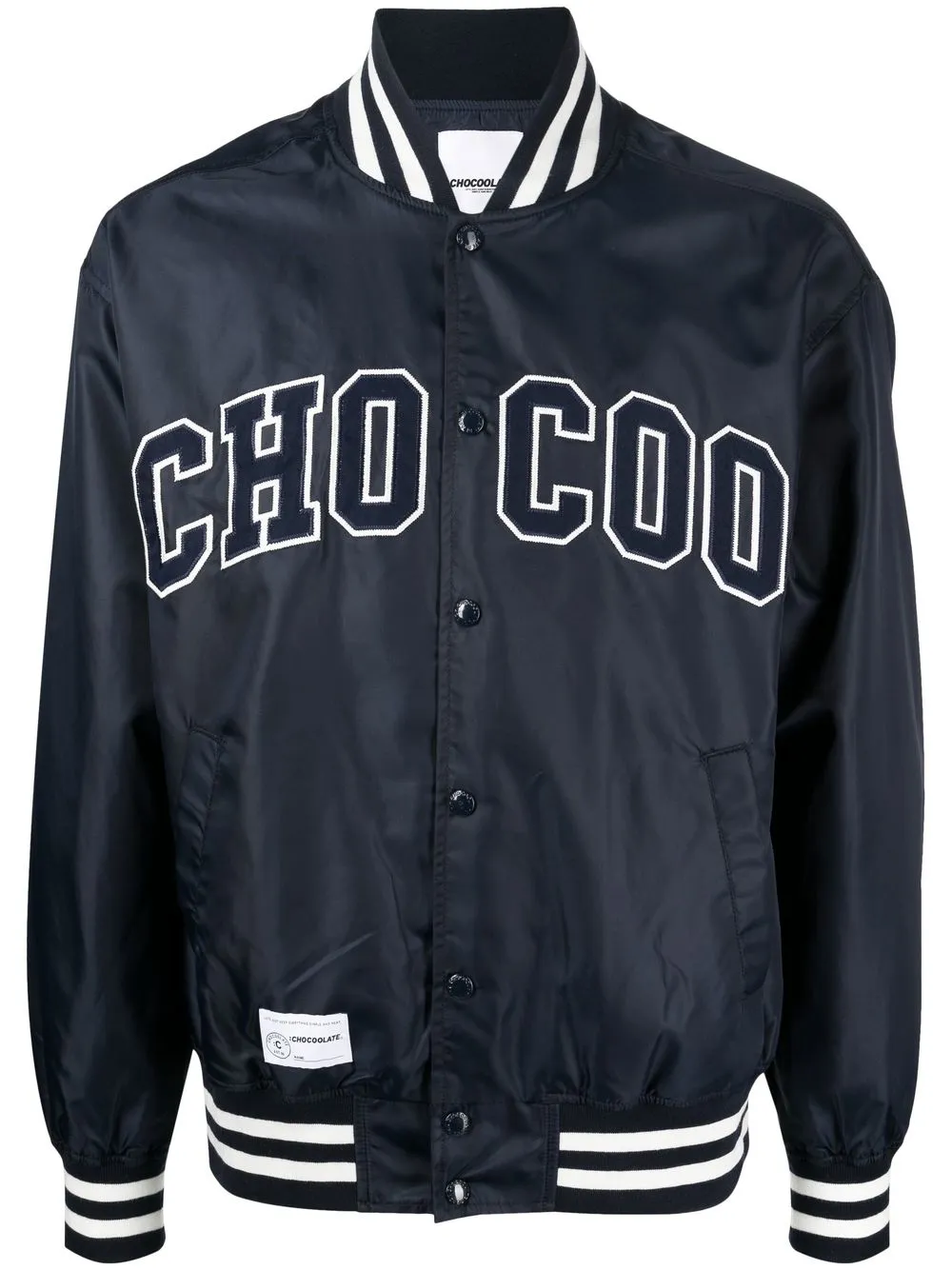 

CHOCOOLATE logo-print detail bomber jacket - Blue