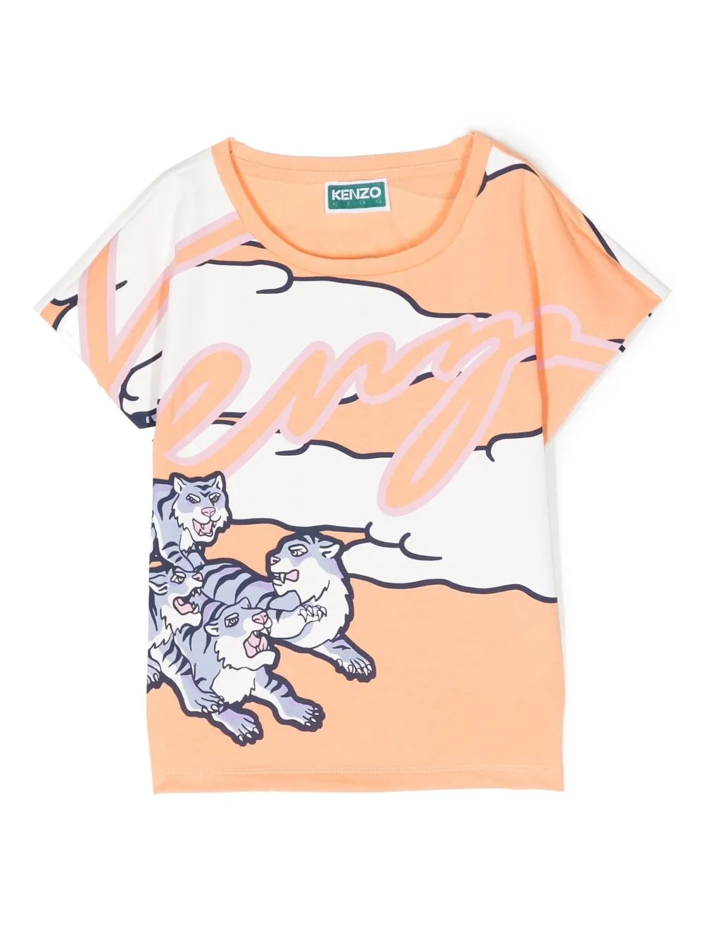 

Kenzo Kids logo-print detail T-shirt - Orange