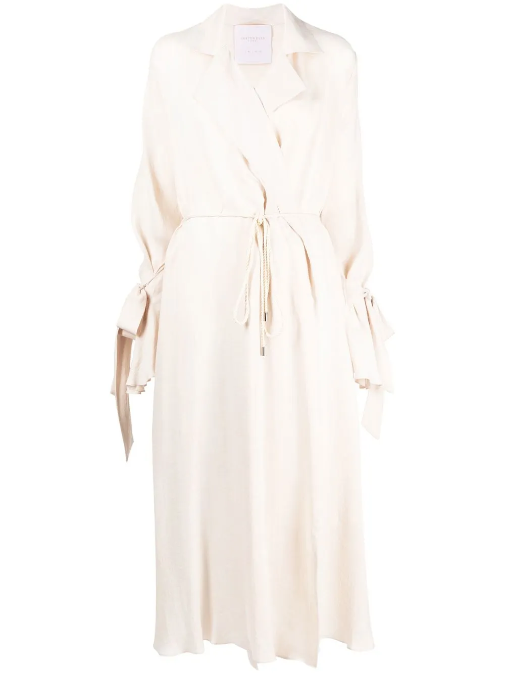 

SHATHA ESSA Dew long-sleeve wrap dress - White