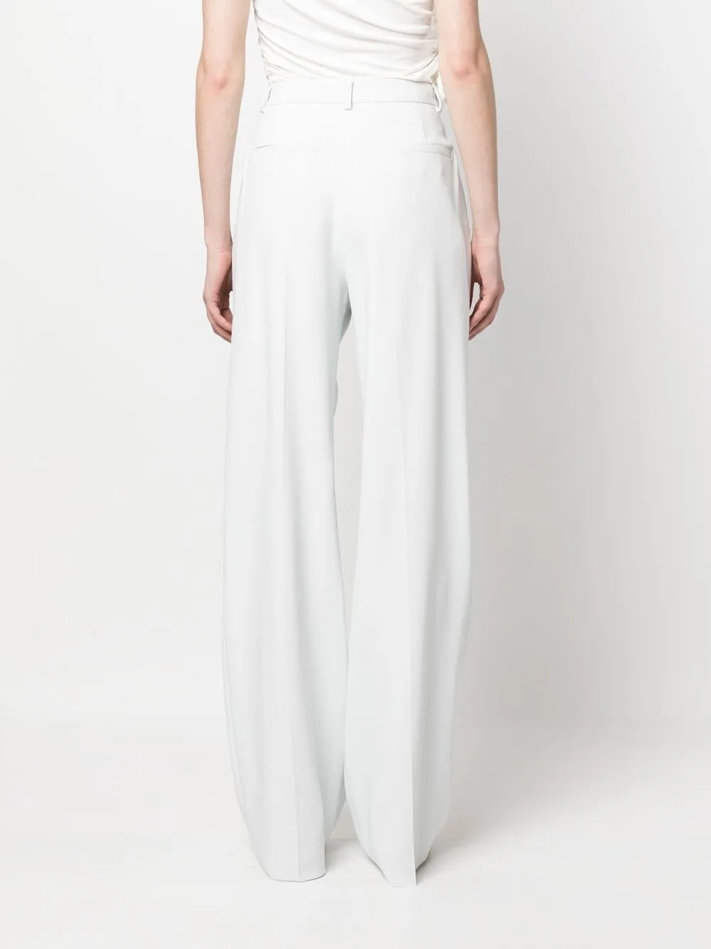 Giorgio Armani Straight-leg Viscose Cady Trousers In Grey