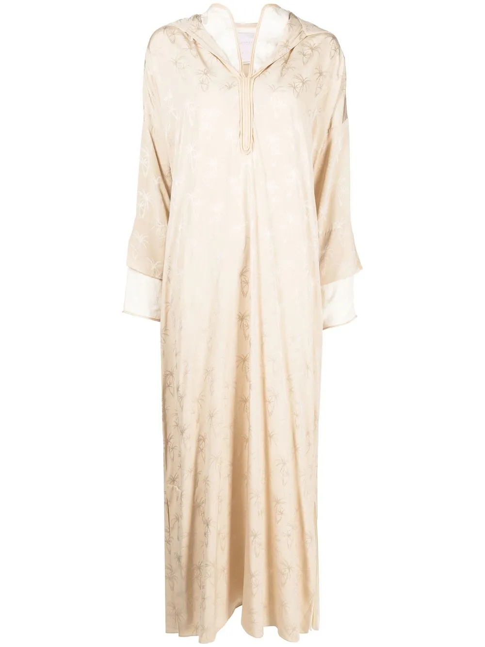 

SHATHA ESSA hooded long-sleeved maxi dress - Neutrals