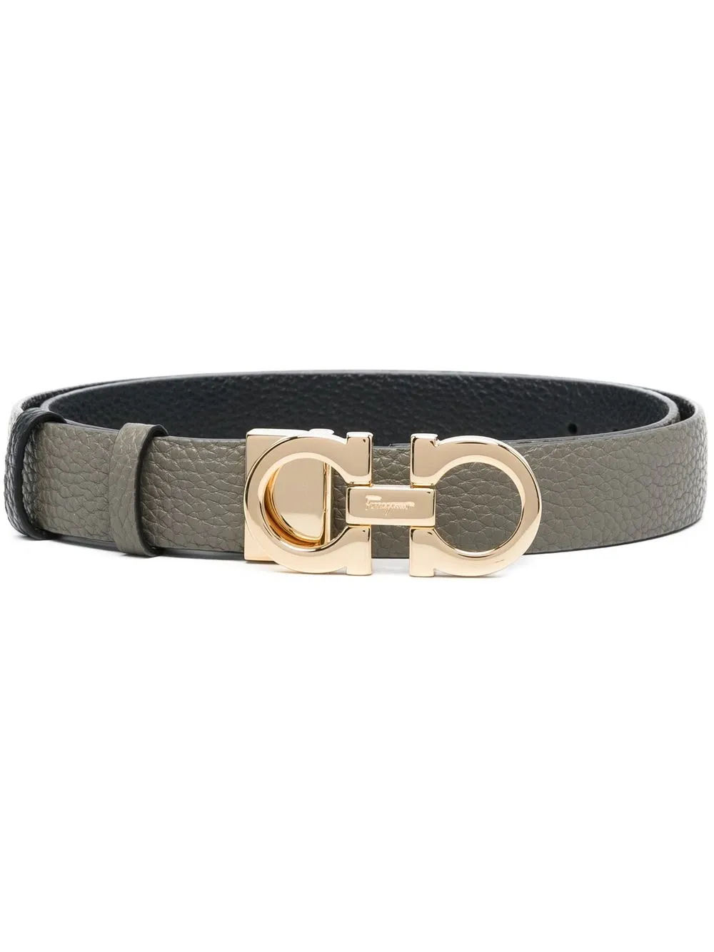 

Ferragamo Gancini-buckle pebbled-leather belt - Green