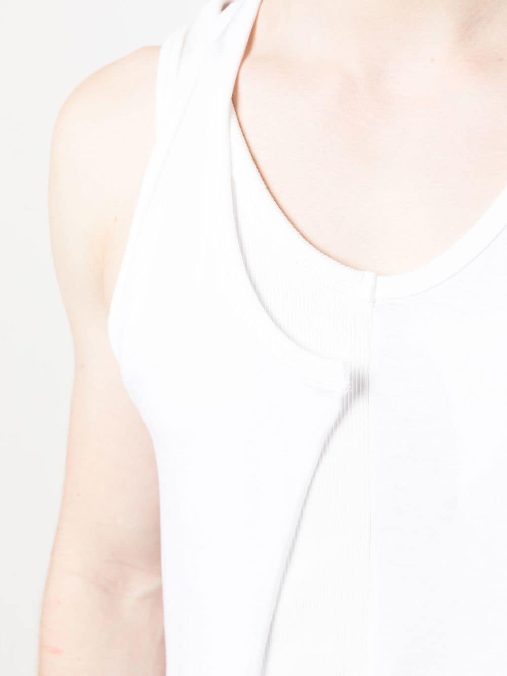 Shop Mm6 Maison Margiela Layered-detail Tank Top In White