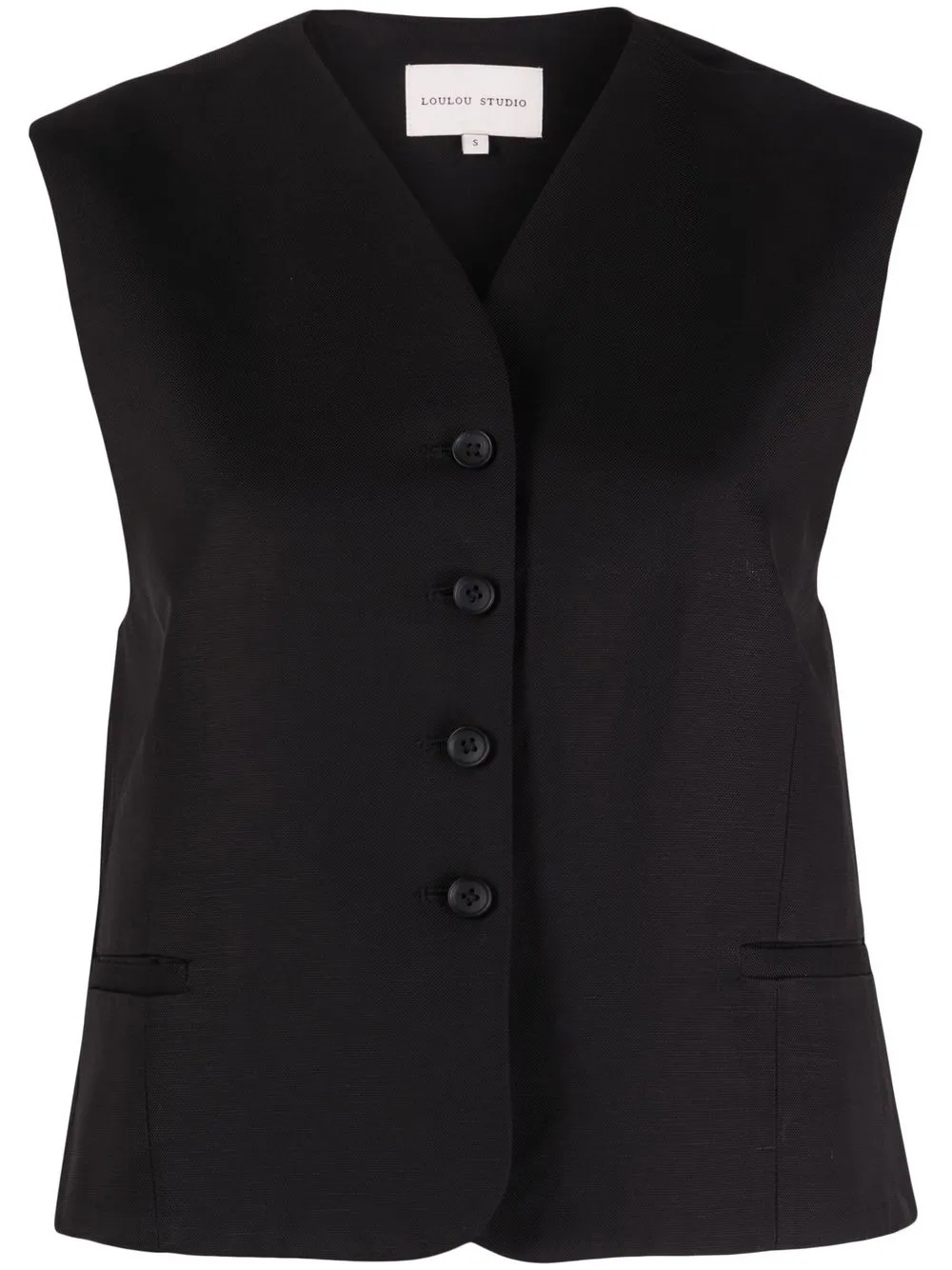 LOULOU STUDIO V-NECK BUTTON-UP VEST