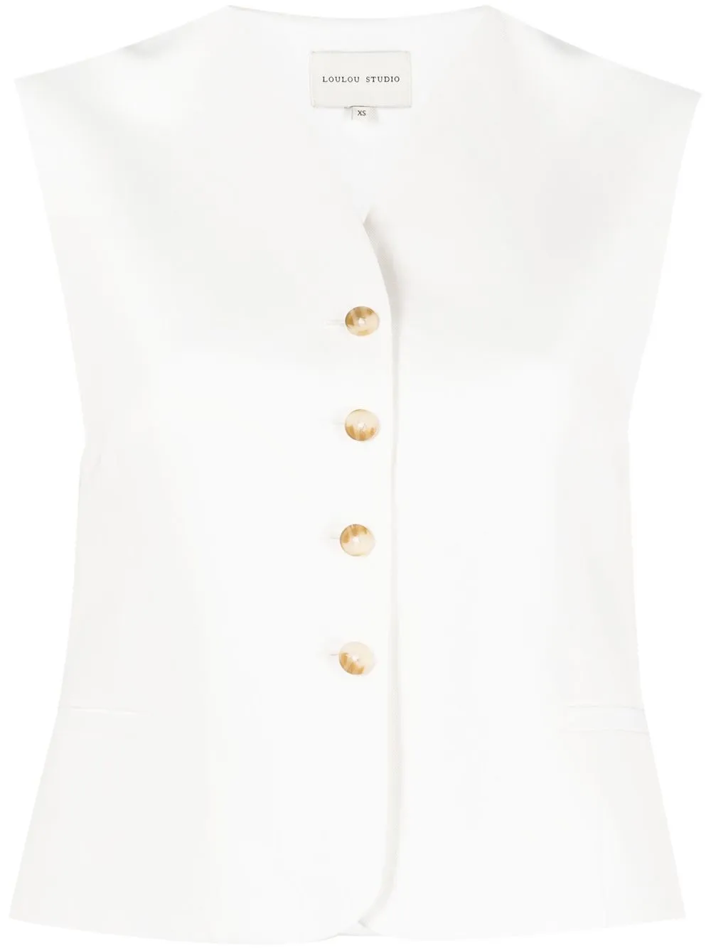 

Loulou Studio sleeveless button-front vest - White