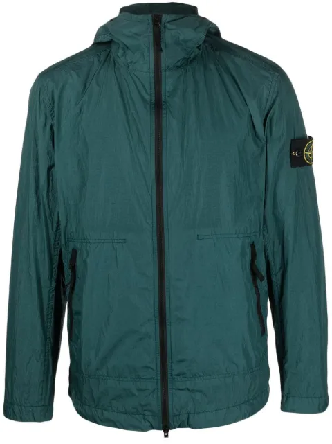 Compass-patch hooded jacket