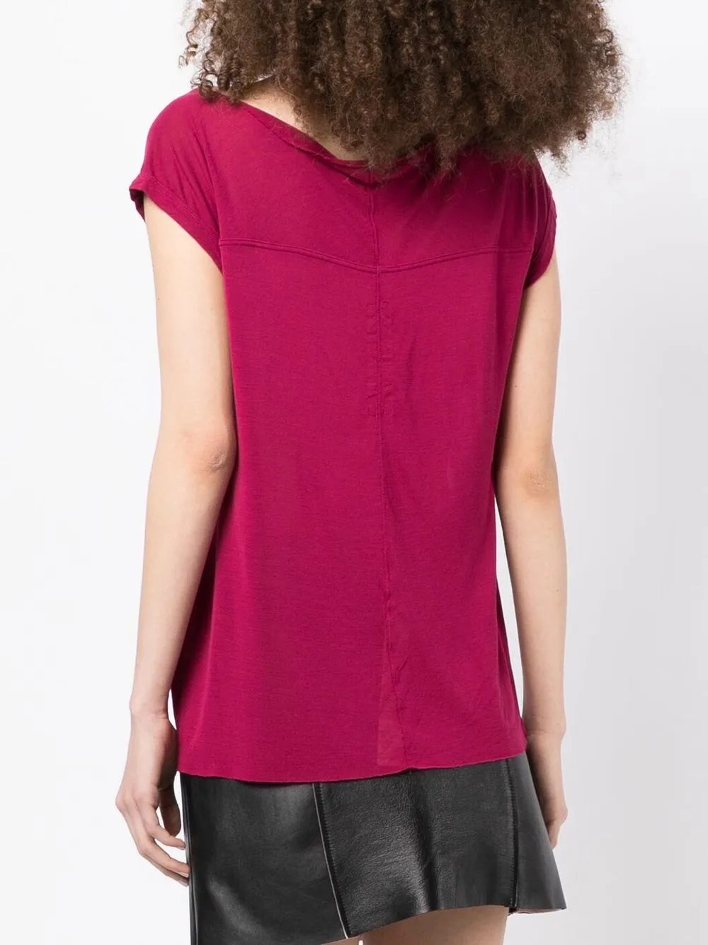 Rick Owens Semi-sheer Short-sleeved T-shirt In Purple